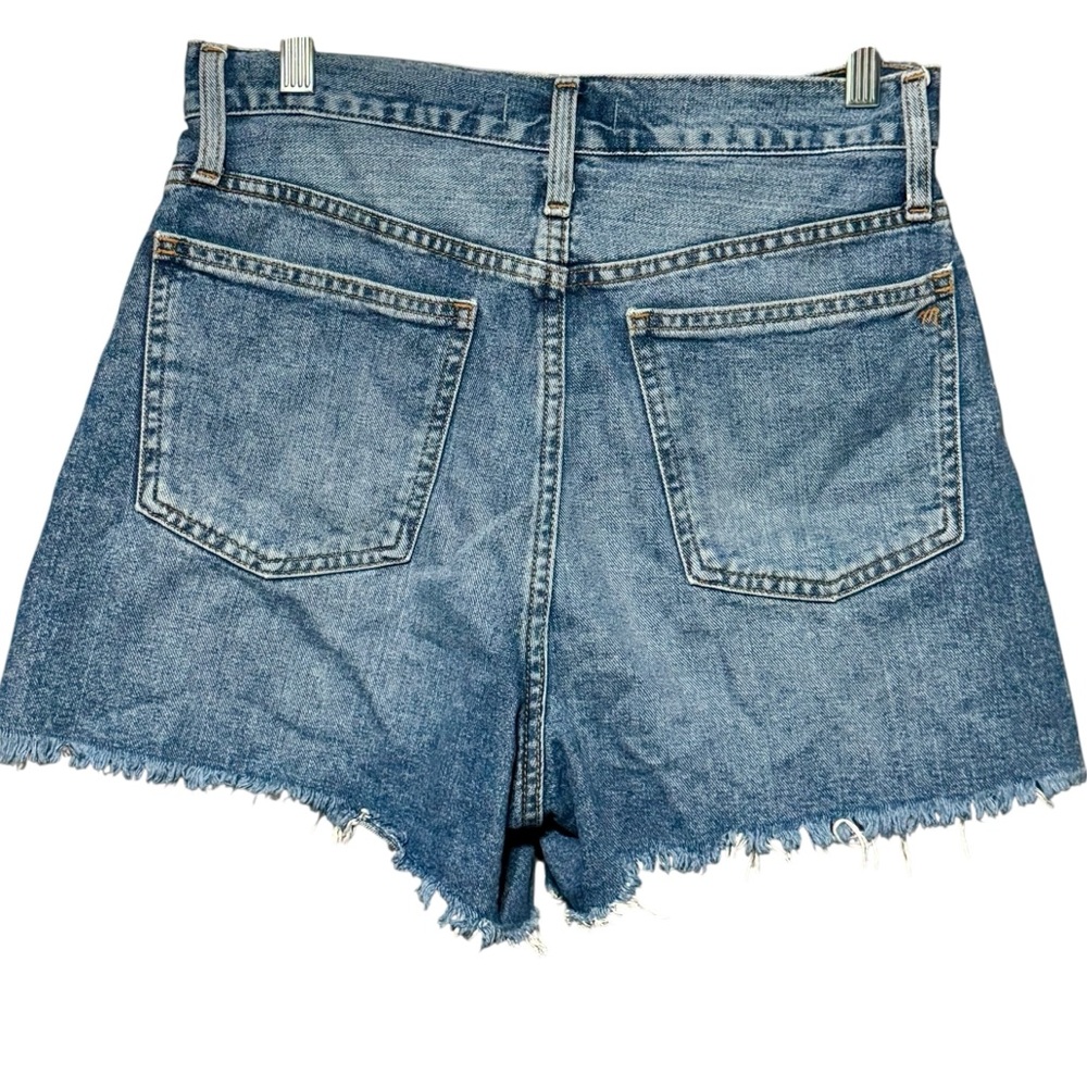 MADEWELL The Mom Jean High Rise Cut Off Frayed Hem Cotton Denim Shorts - Picture 6 of 12